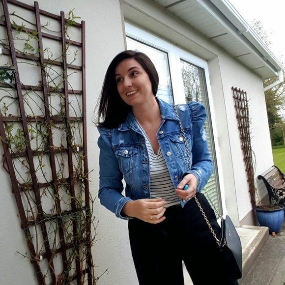 ZARA PUFF SLEEVES DISTRESSED RIPPED DENIM JACKET